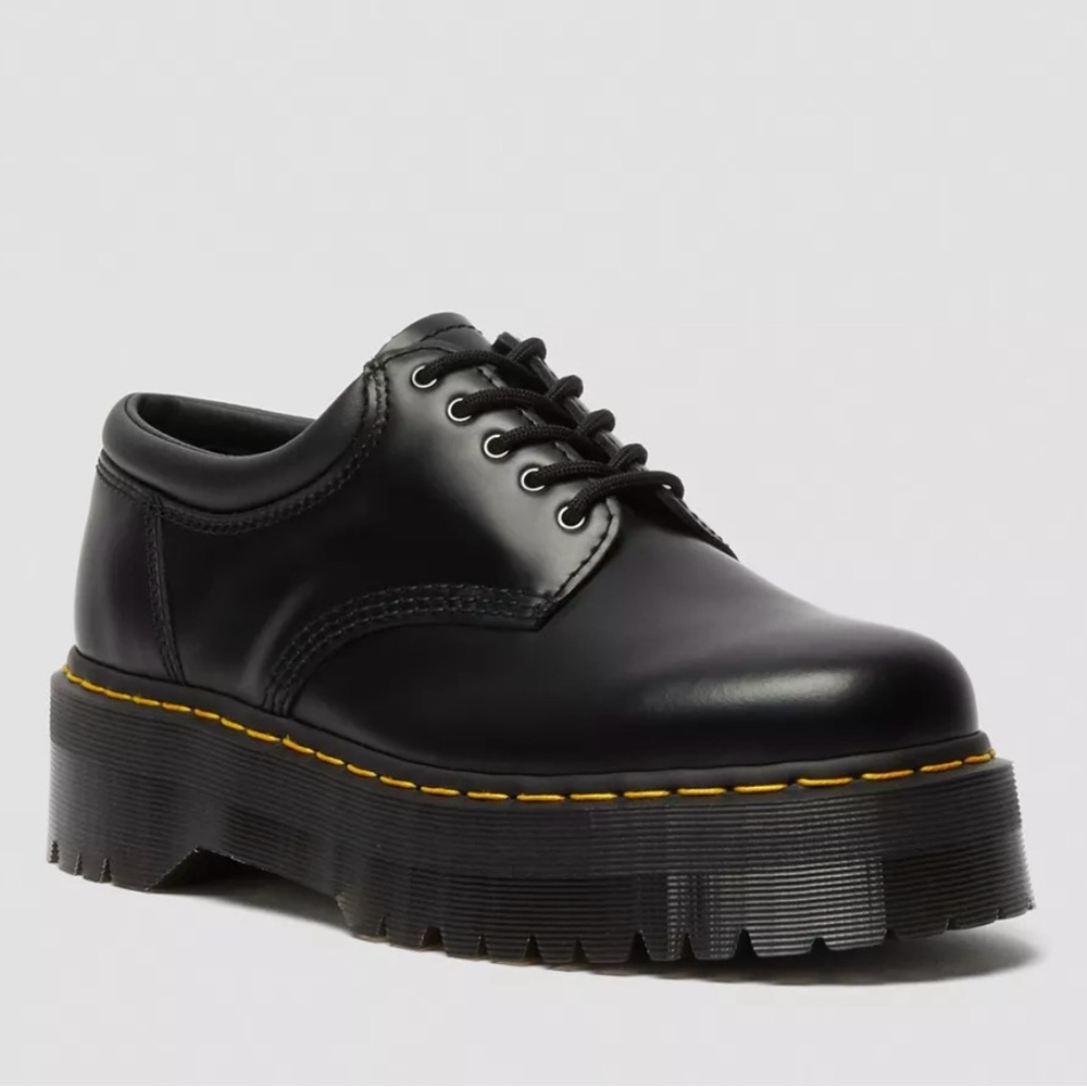 New Dr. Martens Black Platform Lace-Up Shoes